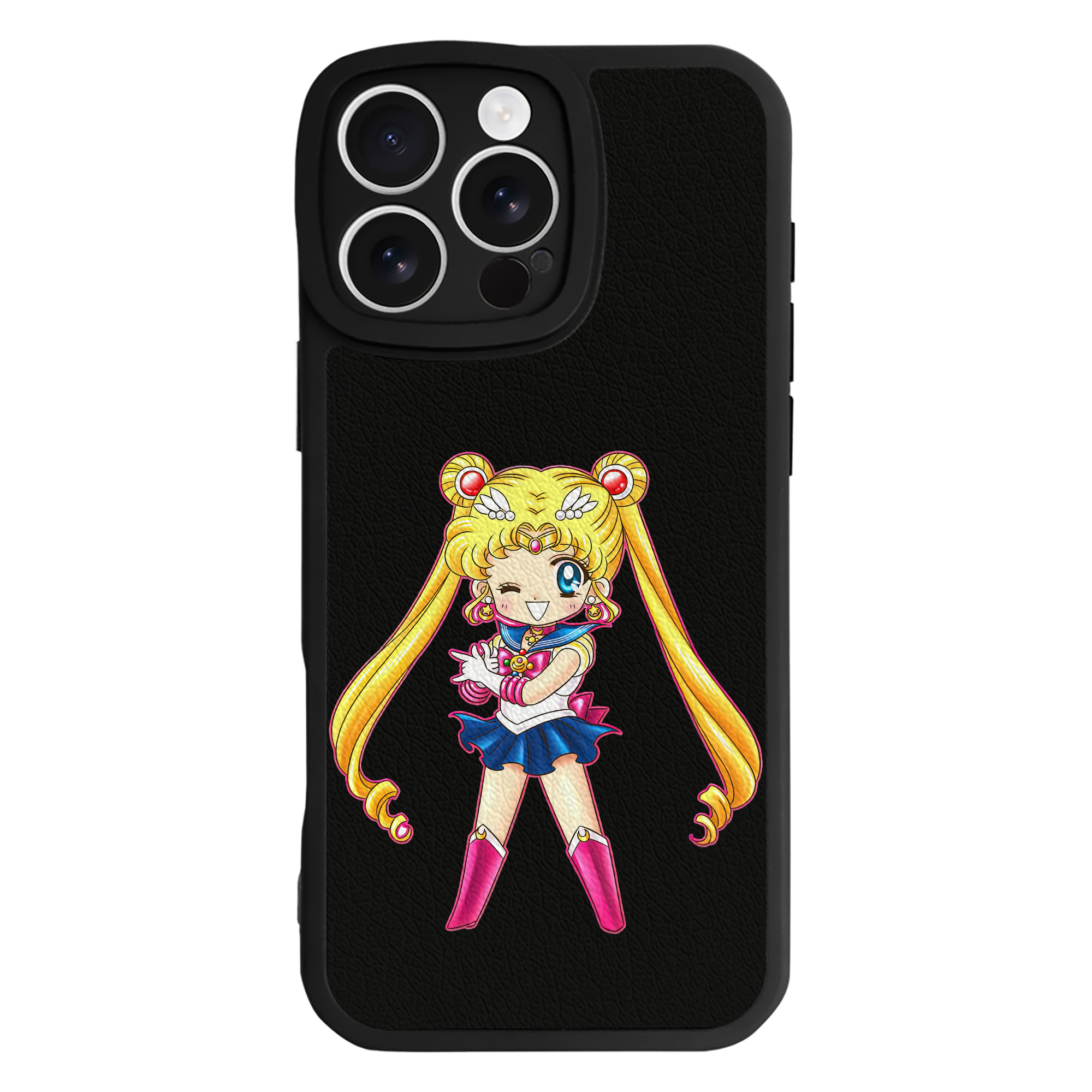 （画像用） 美少女戦士セーラームーン 月野 うさぎ つきの うさぎ Sailor Moon Tsukino Usagi 【iPhone 16シリーズ対応】シリコンスマホケース（レザー調） 材質：シリコン